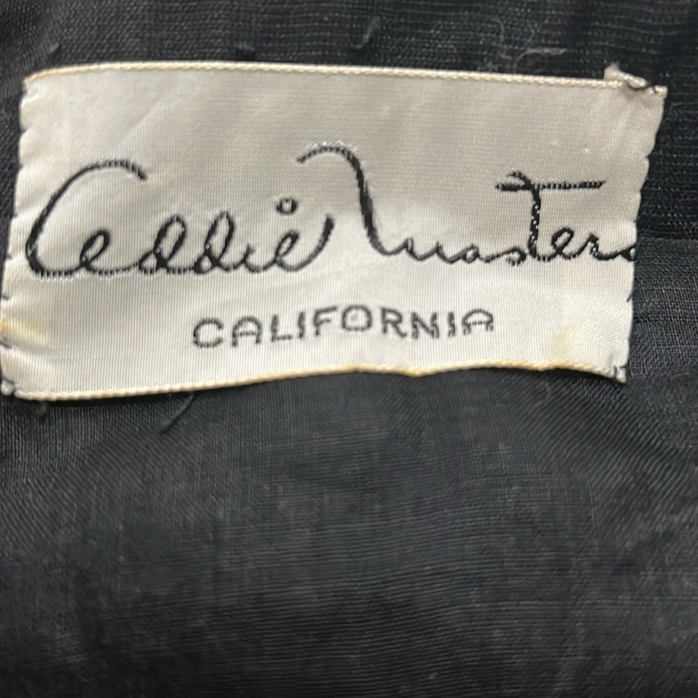 Addie Masters California Hollywood glam vintage 50s black cocktail dress-S - Picture 7 of 7